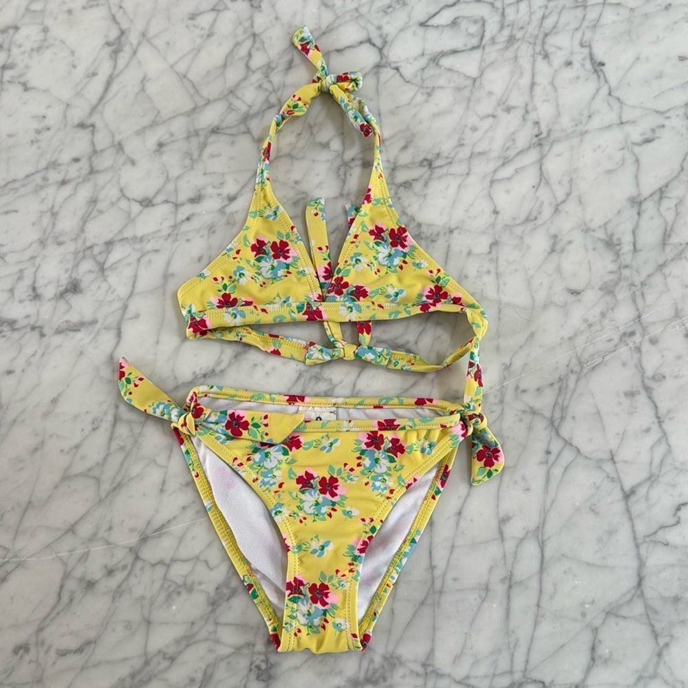 Snapper Rock Girls Toddler Sz 4 Bikini Yellow Floral